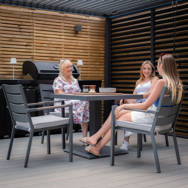 Maze - Vancouver 4 Seat Aluminium Square Dining Set - Dove Grey product image