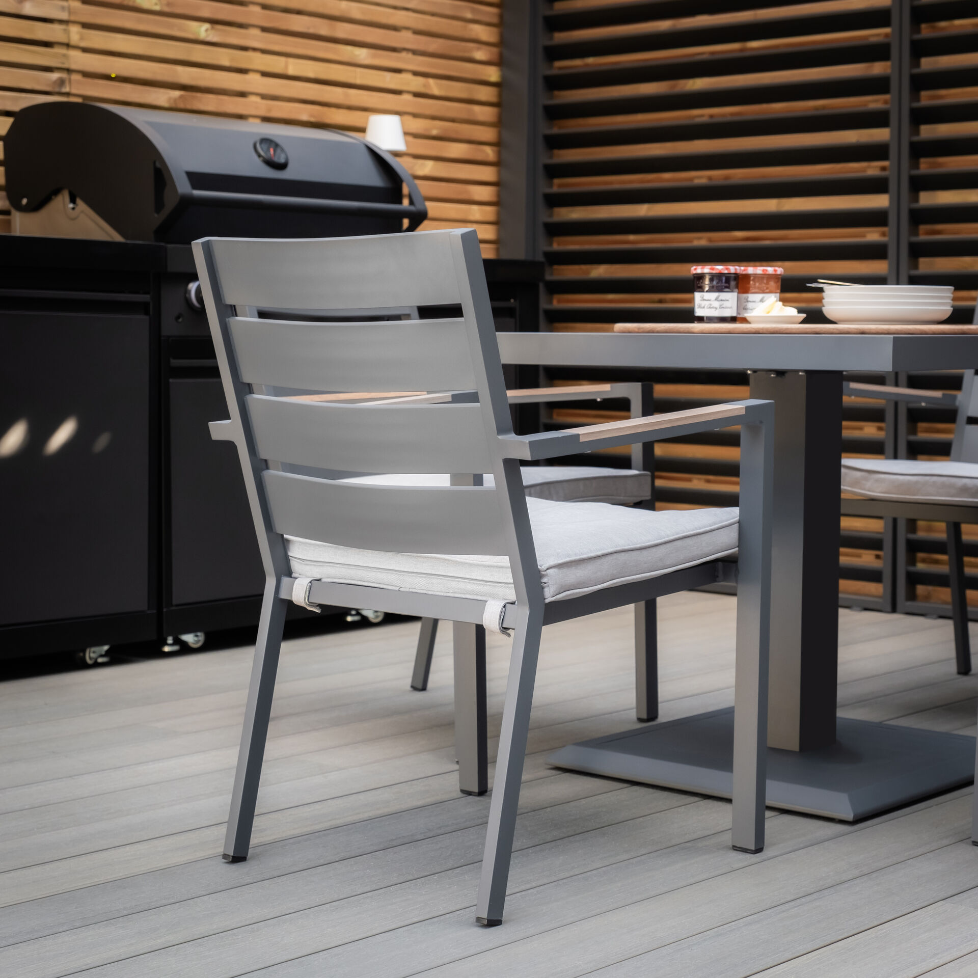 Maze - Vancouver 4 Seat Aluminium Square Dining Set - Dove Grey product image
