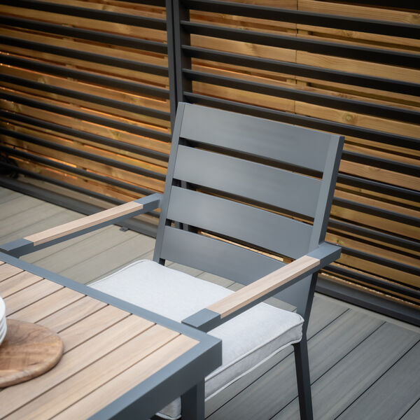 Maze - Vancouver 6 Seat Aluminium Rectangular Dining Set - Dove Grey product image