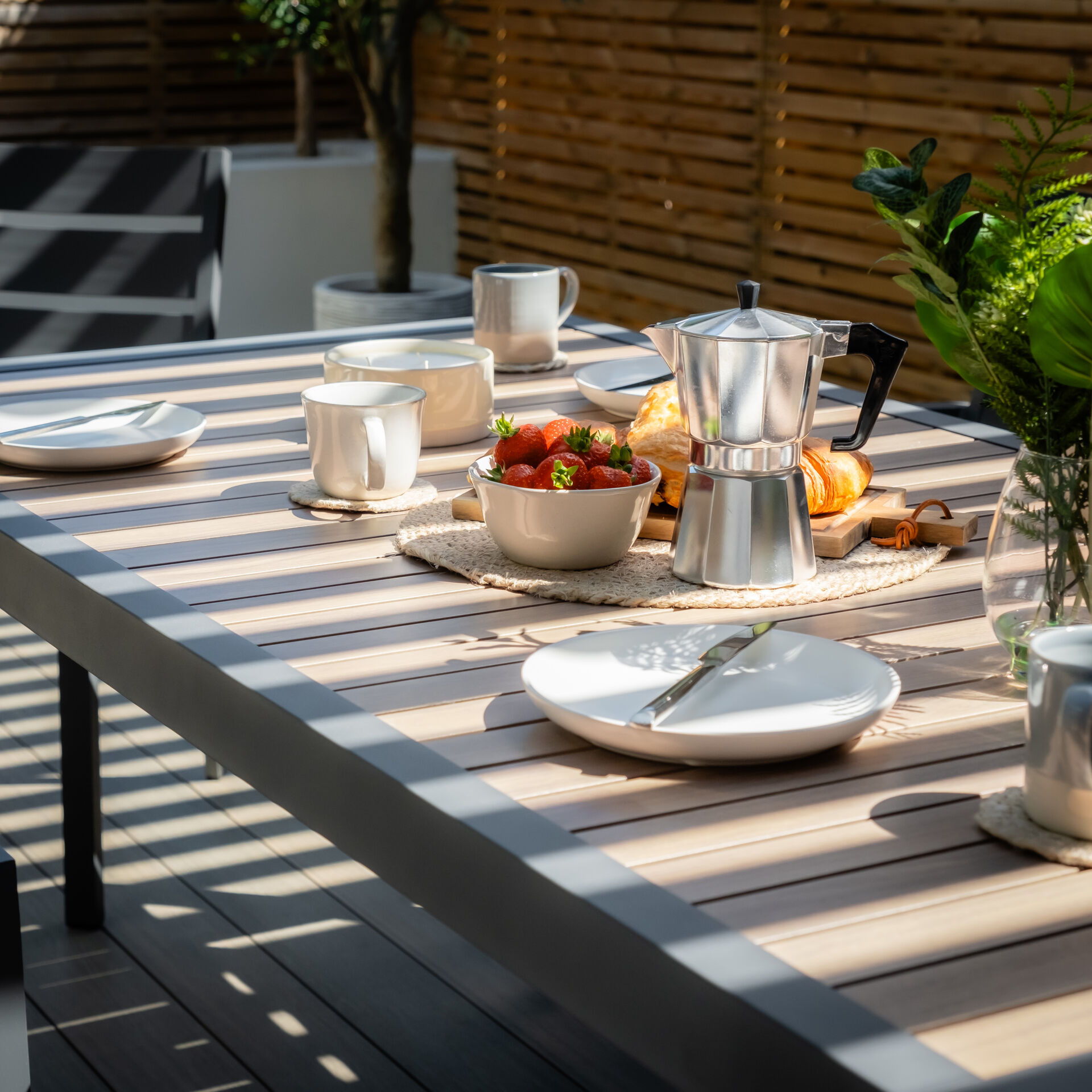 Maze - Vancouver 6 Seat Aluminium Rectangular Dining Set - Dove Grey product image