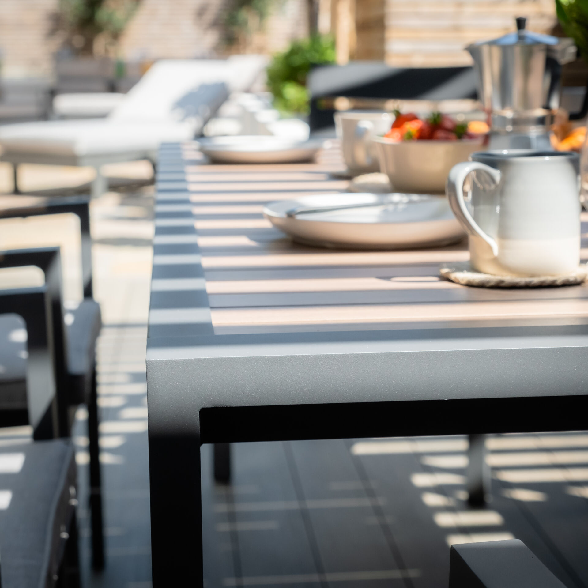 Maze - Vancouver 6 Seat Aluminium Rectangular Dining Set - Dove Grey product image