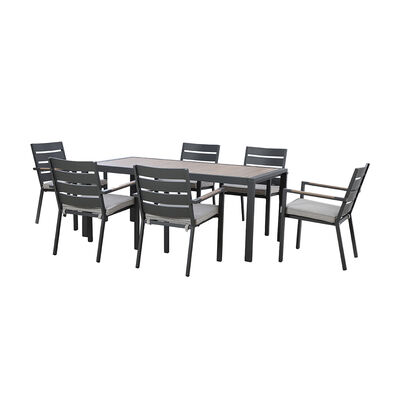 Maze - Vancouver 6 Seat Aluminium Rectangular Dining Set - Dove Grey product image