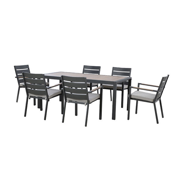 Maze - Vancouver 6 Seat Aluminium Rectangular Dining Set - Dove Grey product image
