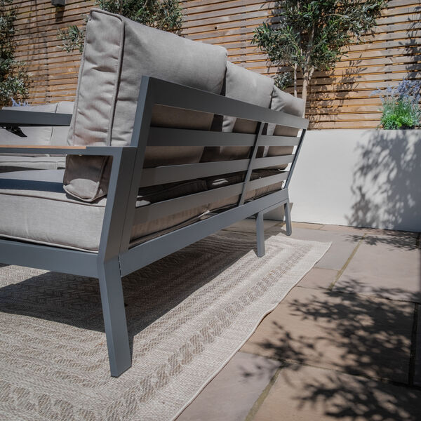 Maze - Vancouver Large Aluminium Corner Sofa Set with Rectangular Coffee Table - Dove Grey product image