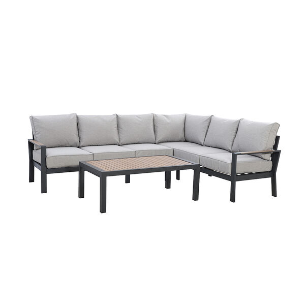 Maze - Vancouver Large Aluminium Corner Sofa Set with Rectangular Coffee Table - Dove Grey product image