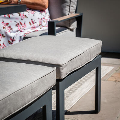 Maze - Vancouver Large Aluminium Corner Dining Set with Rectangular Rising Table, 2 Stools & Armchair - Dove Grey product image