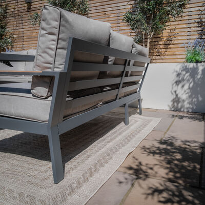 Maze - Vancouver Small Aluminium Sofa Dining Set with Square Rising Table & 2 Stools - Dove Grey product image