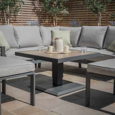 Maze - Vancouver Small Aluminium Sofa Dining Set with Square Rising Table & 2 Stools - Dove Grey product image