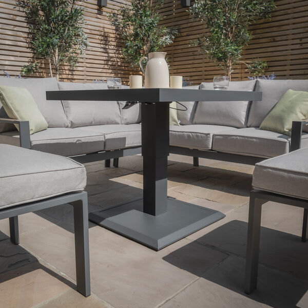 Maze - Vancouver Small Aluminium Sofa Dining Set with Square Rising Table & 2 Stools - Dove Grey product image