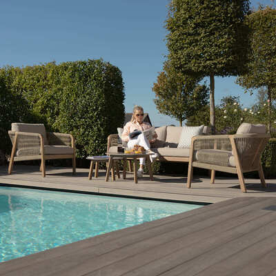 Maze - Martinique Rope Weave 2 Seat Sofa Set with 2 Lounge Armchairs & 2 Round Coffee Tables product image