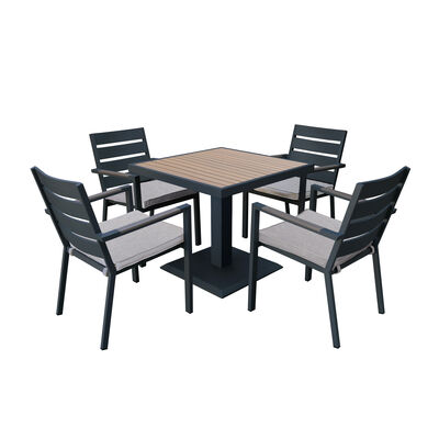 Maze - Vancouver 4 Seat Aluminium Square Dining Set - Dove Grey product image