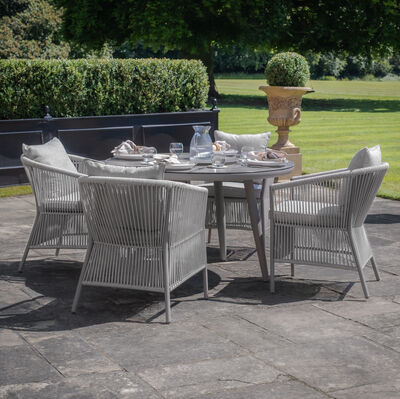 Maze - Maldives Rope Weave 4 Seat Round Dining Set with Lazy Susan product image