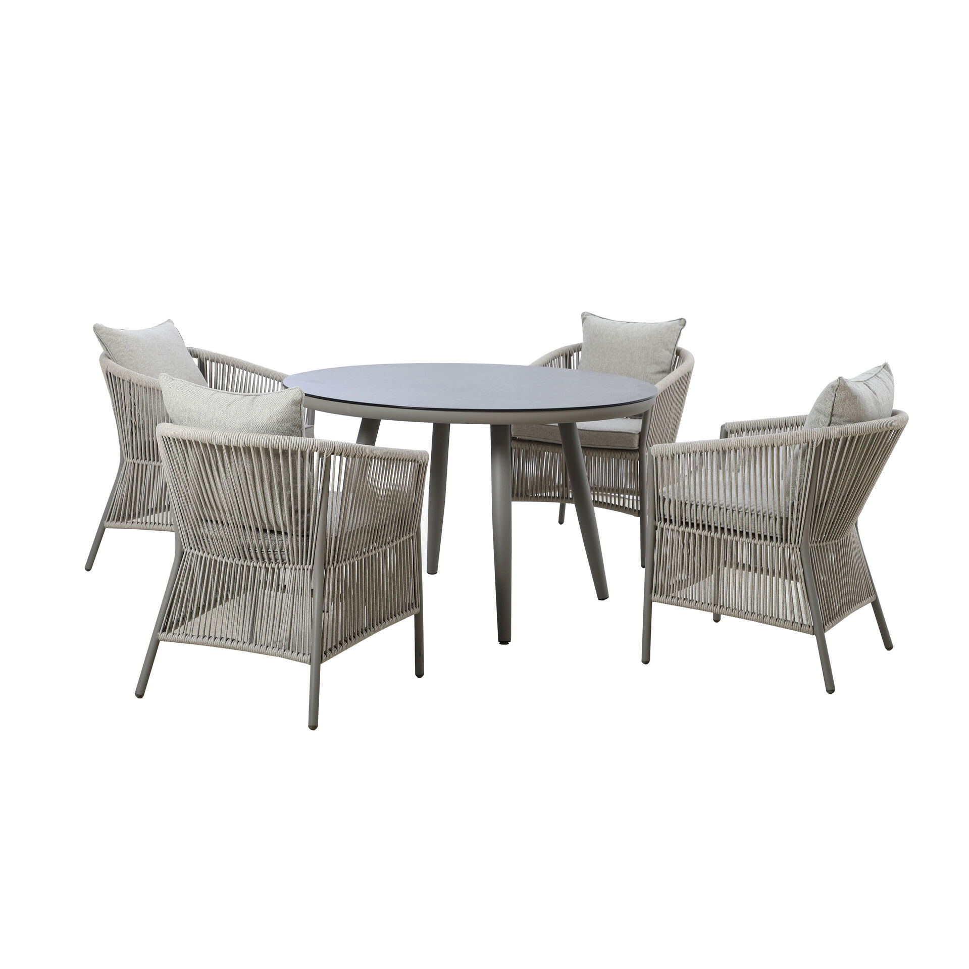 Maze - Maldives Rope Weave 4 Seat Round Dining Set with Lazy Susan product image