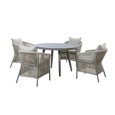 Maze - Maldives Rope Weave 4 Seat Round Dining Set with Lazy Susan product image