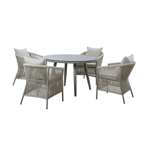 Maze - Maldives Rope Weave 4 Seat Round Dining Set with Lazy Susan product image