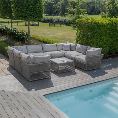 Maze - Maldives Rope Weave U Shaped Corner Sofa Set with Square Coffee Table product image