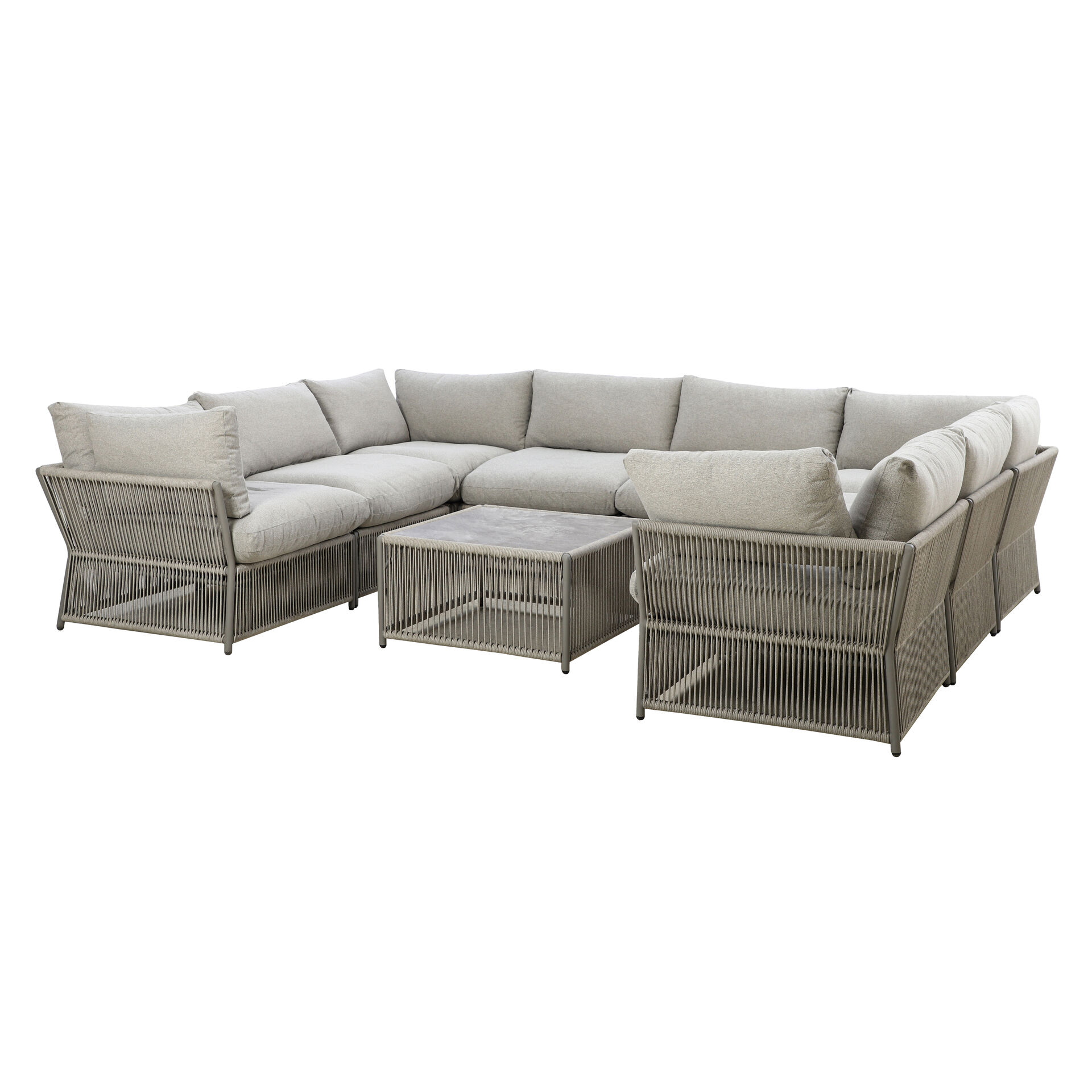 Maze - Maldives Rope Weave U Shaped Corner Sofa Set with Square Coffee Table product image