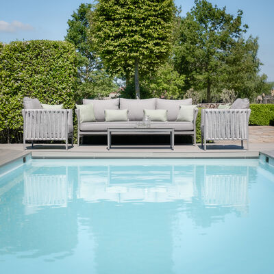 Maze - Milan Rope Weave 3 Seat Sofa Set with Rectangular Coffee Table - Cool Linen product image
