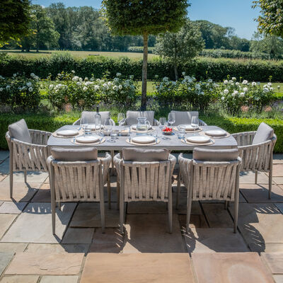 Maze - Milan Rope Weave 8 Seat Rectangular Dining Set - Cool Linen product image