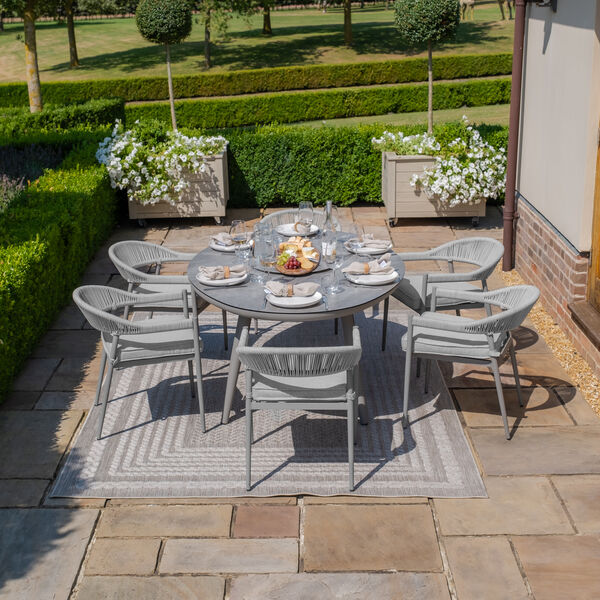 Maze - Florence Rope Weave 6 Seat Oval Dining Set with Lazy Susan product image