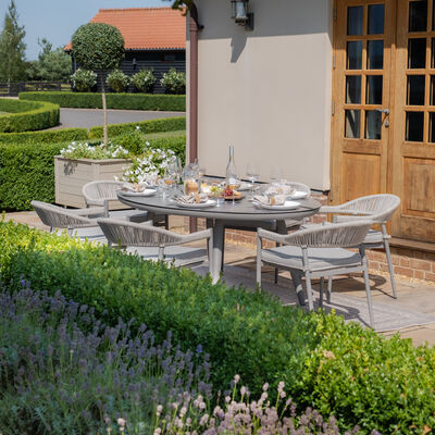 Maze - Florence Rope Weave 6 Seat Oval Dining Set with Lazy Susan product image