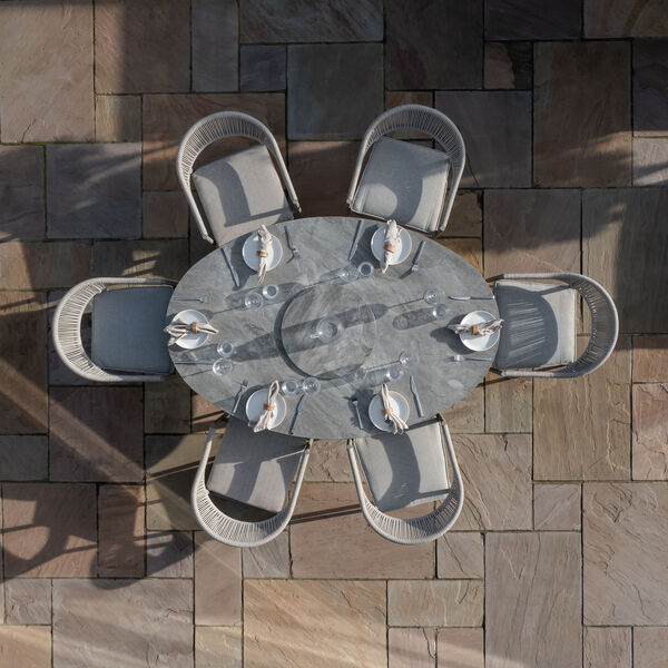 Maze - Florence Rope Weave 6 Seat Oval Dining Set with Lazy Susan product image