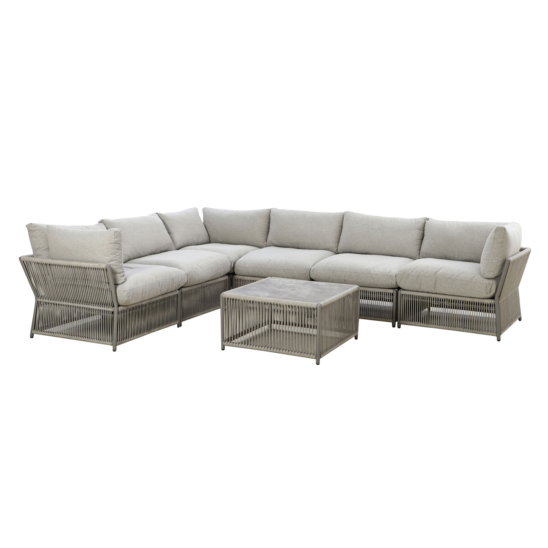 Maze - Maldives Rope Weave Large Corner Sofa Set with Square Coffee Table product image