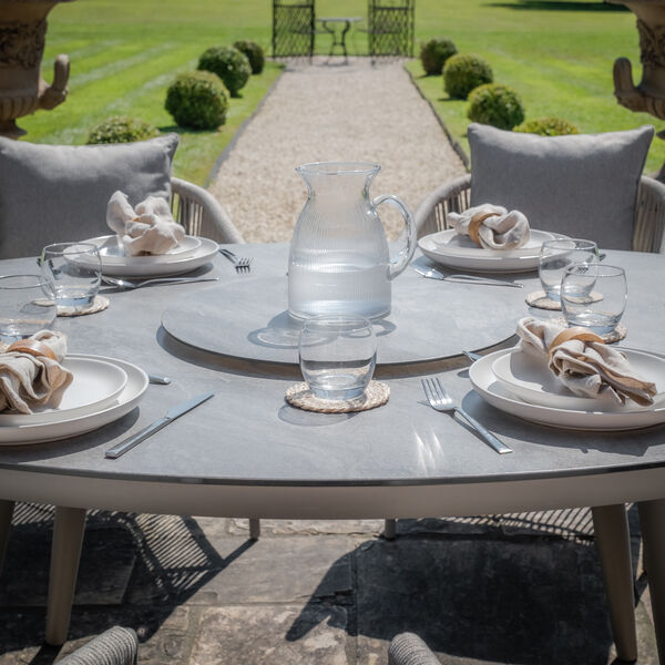 Maze - Maldives Rope Weave 6 Seat Oval Dining Set with Lazy Susan product image