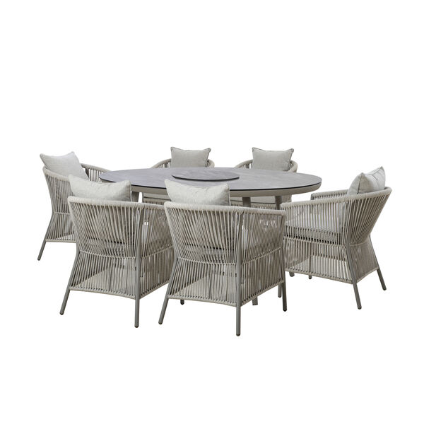 Maze - Maldives Rope Weave 6 Seat Oval Dining Set with Lazy Susan product image