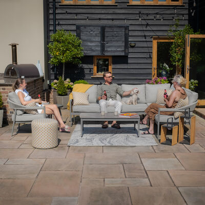 Maze - Florence Rope Weave Large Corner Sofa Set with Rectangular Coffee Table & Armchair product image