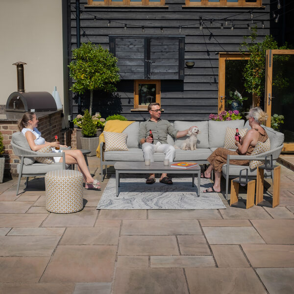 Maze - Florence Rope Weave Large Corner Sofa Set with Rectangular Coffee Table & Armchair product image