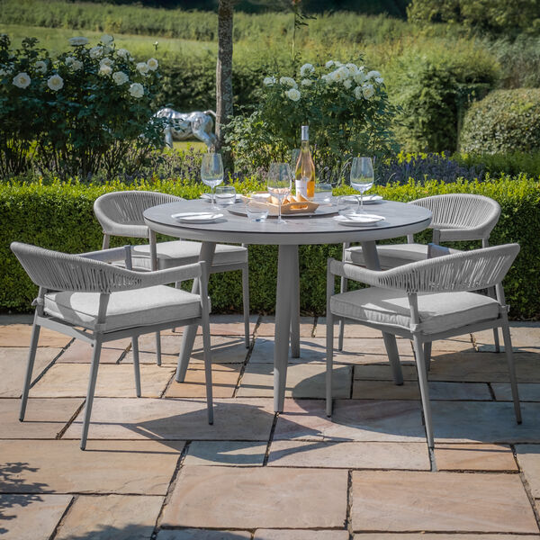Maze - Florence Rope Weave 4 Seat Round Dining Set with Lazy Susan product image