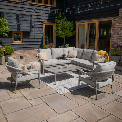 Maze - Florence Rope Weave Small Corner Sofa Set with Rectangular Coffee Table & 2 Armchairs product image