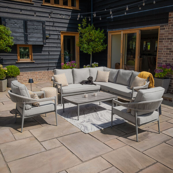 Maze - Florence Rope Weave Small Corner Sofa Set with Rectangular Coffee Table & 2 Armchairs product image