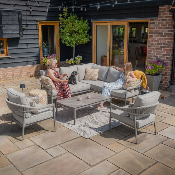 Maze - Florence Rope Weave Small Corner Sofa Set with Rectangular Coffee Table & 2 Armchairs product image