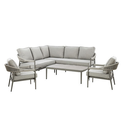 Maze - Florence Rope Weave Small Corner Sofa Set with Rectangular Coffee Table & 2 Armchairs product image