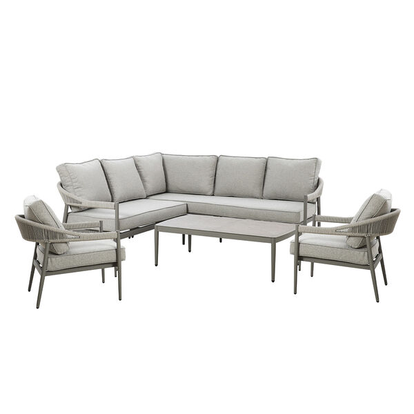 Maze - Florence Rope Weave Small Corner Sofa Set with Rectangular Coffee Table & 2 Armchairs product image
