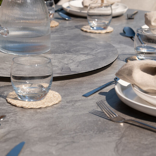 Maze - Monaco Rope Weave 4 Seat Round Dining Set with Lazy Susan - Cool Linen product image