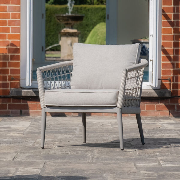 Maze - Monaco Rope Weave Small Corner with Pair of Round Coffee Tables & Armchair - Cool Linen product image