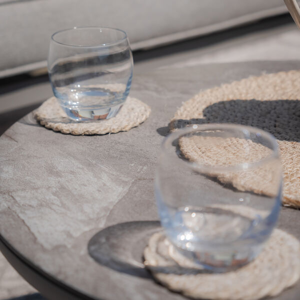 Maze - Monaco Rope Weave Small Corner with Pair of Round Coffee Tables & Armchair - Cool Linen product image