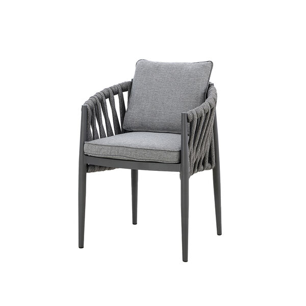 Maze - Milan Rope Weave Pair of Dining Chairs - Charcoal product image