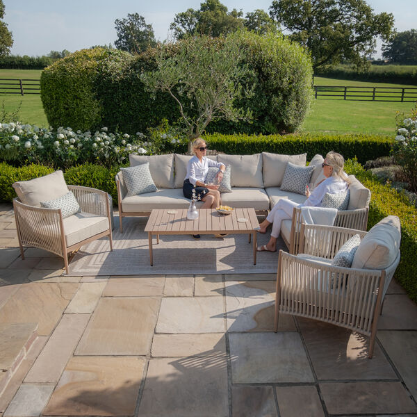 Maze - Havana Rope Weave Large Corner Sofa Set with Rectangular Coffee Table & 2 Armchairs product image