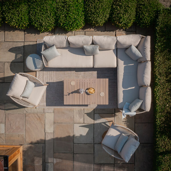 Maze - Havana Rope Weave Large Corner Sofa Set with Rectangular Coffee Table & 2 Armchairs product image