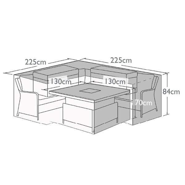 Maze - Ascot/Harrogate Deluxe Corner Dining Set - Garden Furniture Cover  product image