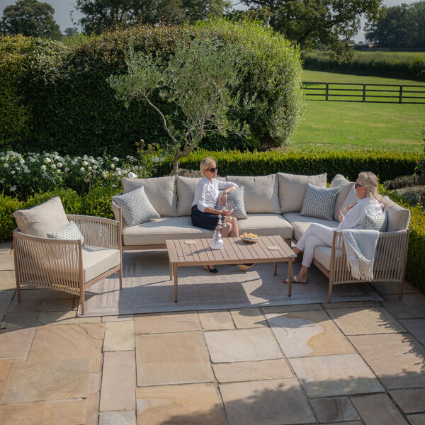 Maze - Havana Rope Weave Large Corner Sofa Set with Rectangular Coffee Table & Armchair product image