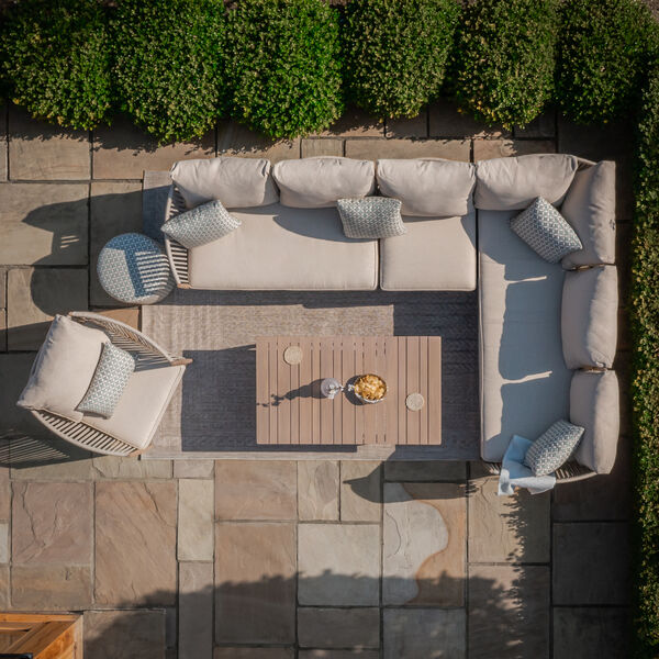 Maze - Havana Rope Weave Large Corner Sofa Set with Rectangular Coffee Table & Armchair product image