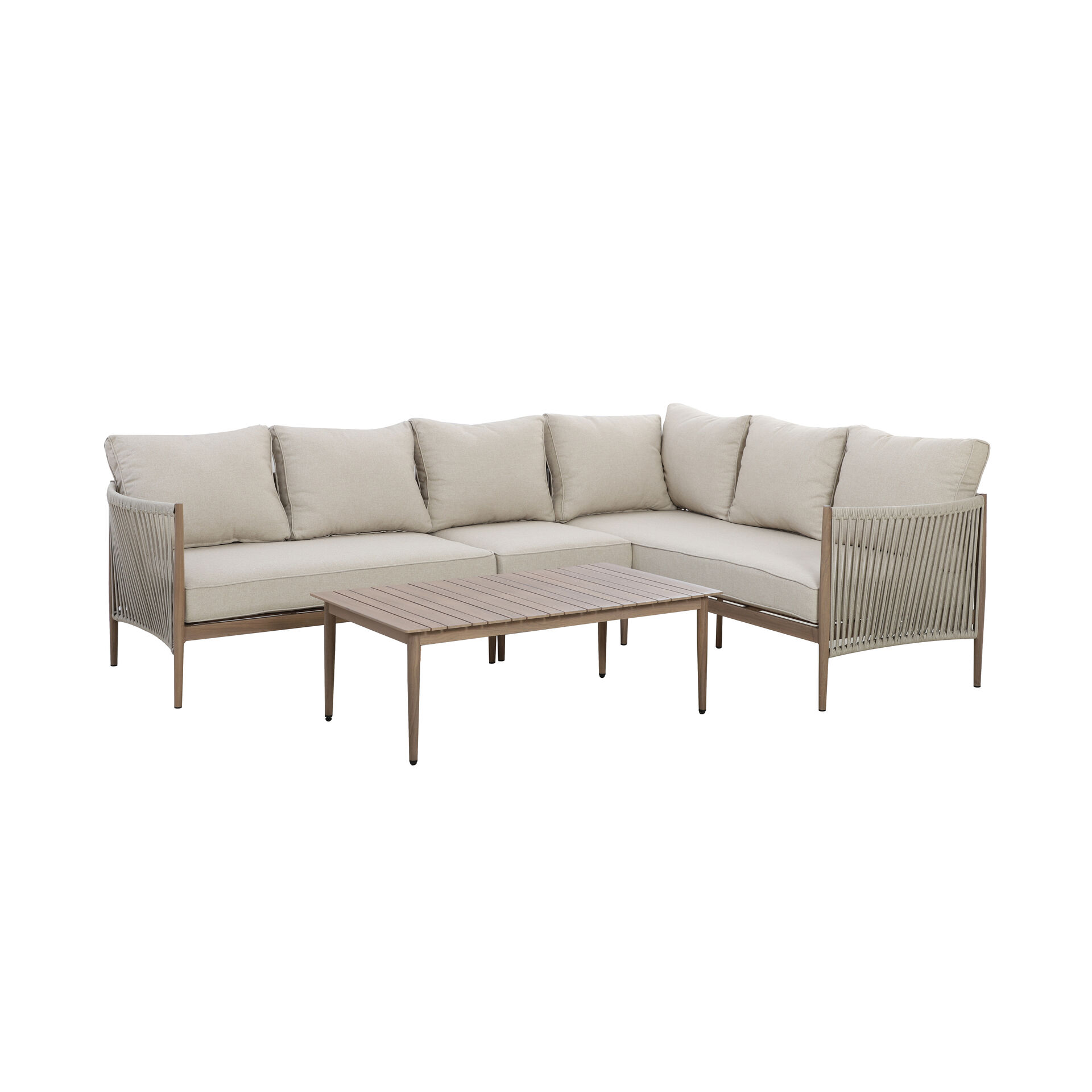 Maze - Havana Rope Weave Large Corner Sofa Set with Rectangular Coffee Table product image