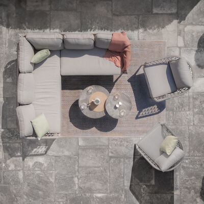 Maze - Monaco Rope Weave Small Corner with Pair of Round Coffee Tables & 2 Armchairs - Cool Linen product image
