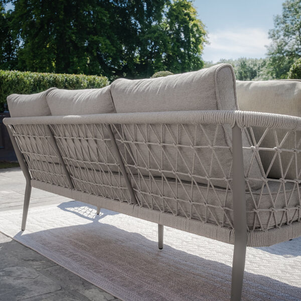 Maze - Monaco Rope Weave Large Corner with Pair of Round Coffee Tables - Cool Linen product image