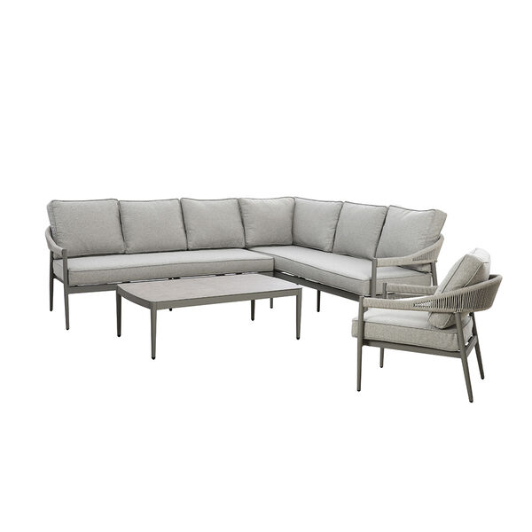 Maze - Florence Rope Weave Large Corner Sofa Set with Rectangular Coffee Table & Armchair product image